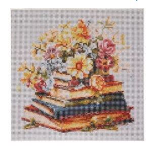 HOBBY LOBBY Floral Book Stack Canvas Diamond Art